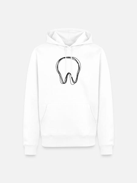 Zahn handgezeichnet - Männer Premium Bio Hoodie - Weiß