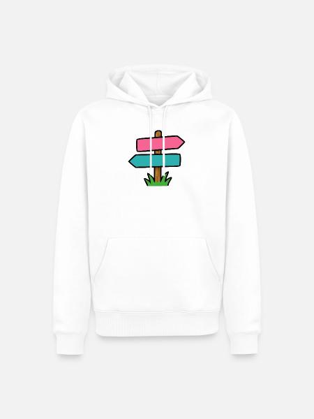 Wegweiser - Männer Premium Bio Hoodie - Weiß