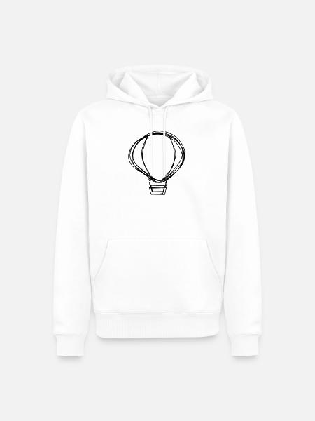 Heißluftballon handgezeichnet - Männer Premium Bio Hoodie - Weiß