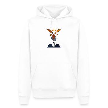 Hirsch - Männer Premium Bio Hoodie - Weiß - Vorne - Nico (187cm)