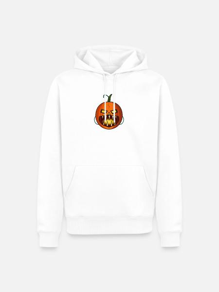 Kürbis (Kürbis) - Männer Premium Bio Hoodie - Weiß