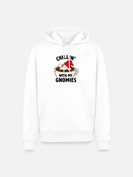 Chillin mit GNOMIES Becher - Männer Premium Bio Hoodie - Weiß