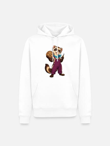 Pfotenwerkstatt Blütenholz - Männer Premium Bio Hoodie - Weiß