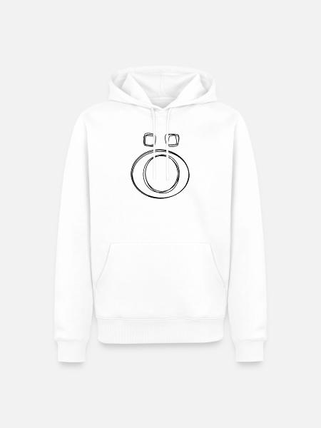 Buchstabe Ö handgezeichnet - Männer Premium Bio Hoodie - Weiß
