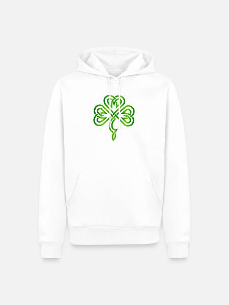 Irisches Kleeblatt - Männer Premium Bio Hoodie - Weiß