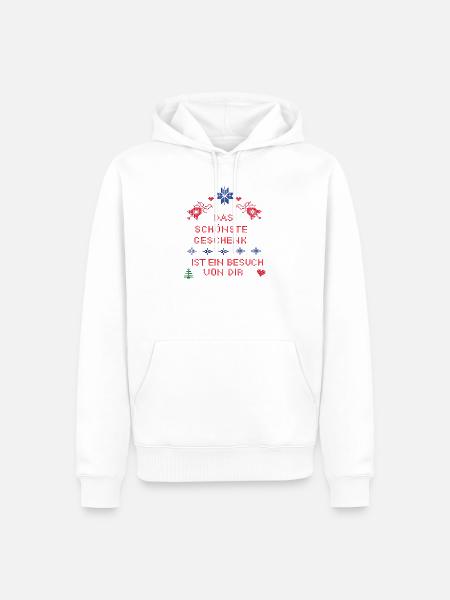 Geschenk Weihnachten - Männer Premium Bio Hoodie - Weiß