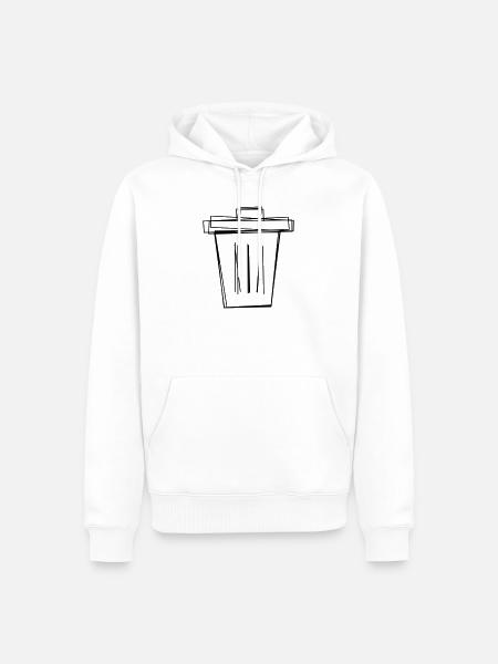 Papierkorb handgezeichnet - Männer Premium Bio Hoodie - Weiß