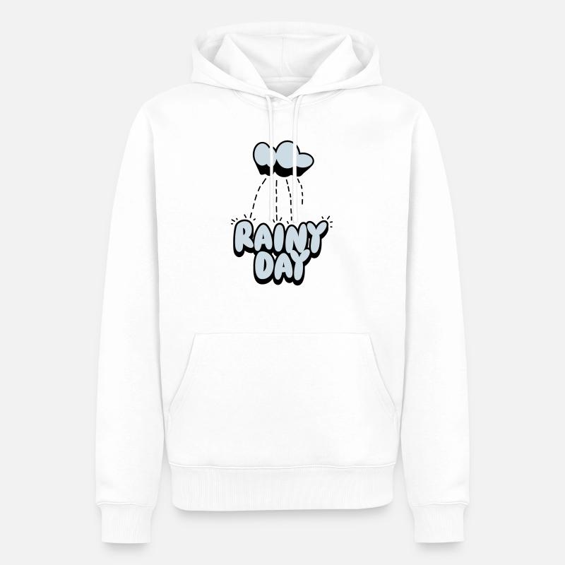 Jour de pluie - Sweat à capuche Premium bio Homme - blanc
