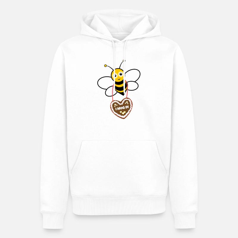abeille amoureuse sur le - Sweat à capuche Premium bio Homme - blanc