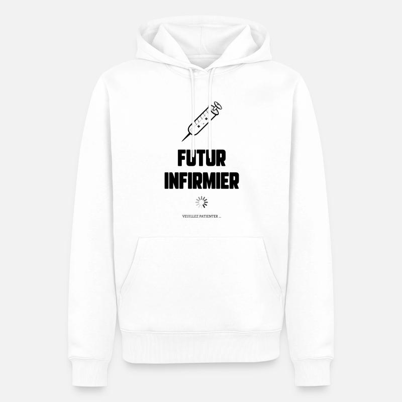 Futur infirmier - Sweat à capuche Premium bio Homme - blanc