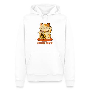 Bonne chance - Sweat à capuche Premium bio Homme - blanc - Devant - Nico (187cm)