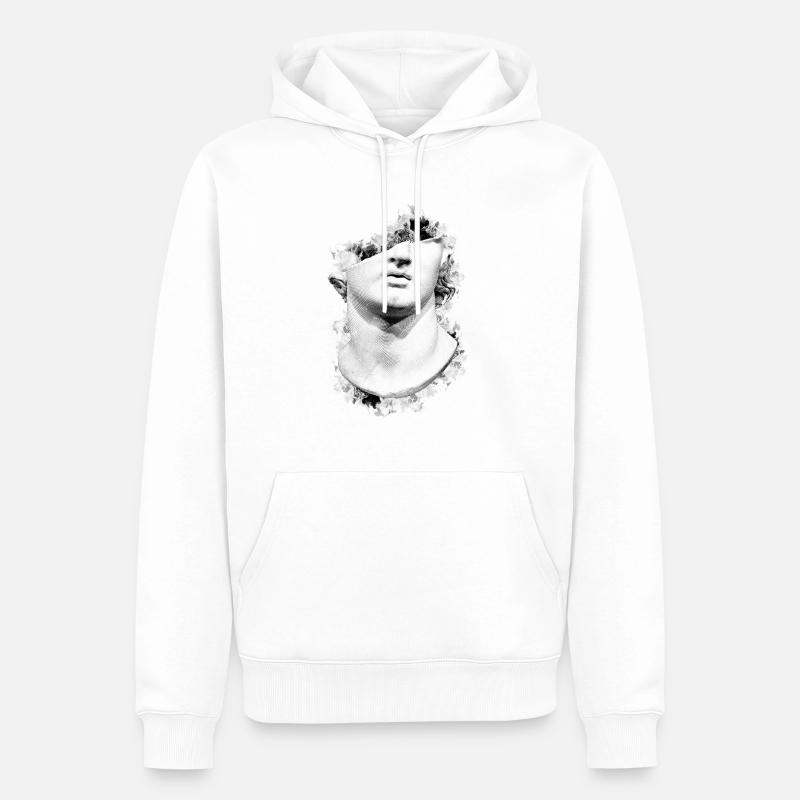 Skulptur Halftone Design - Männer Premium Bio Hoodie - Weiß