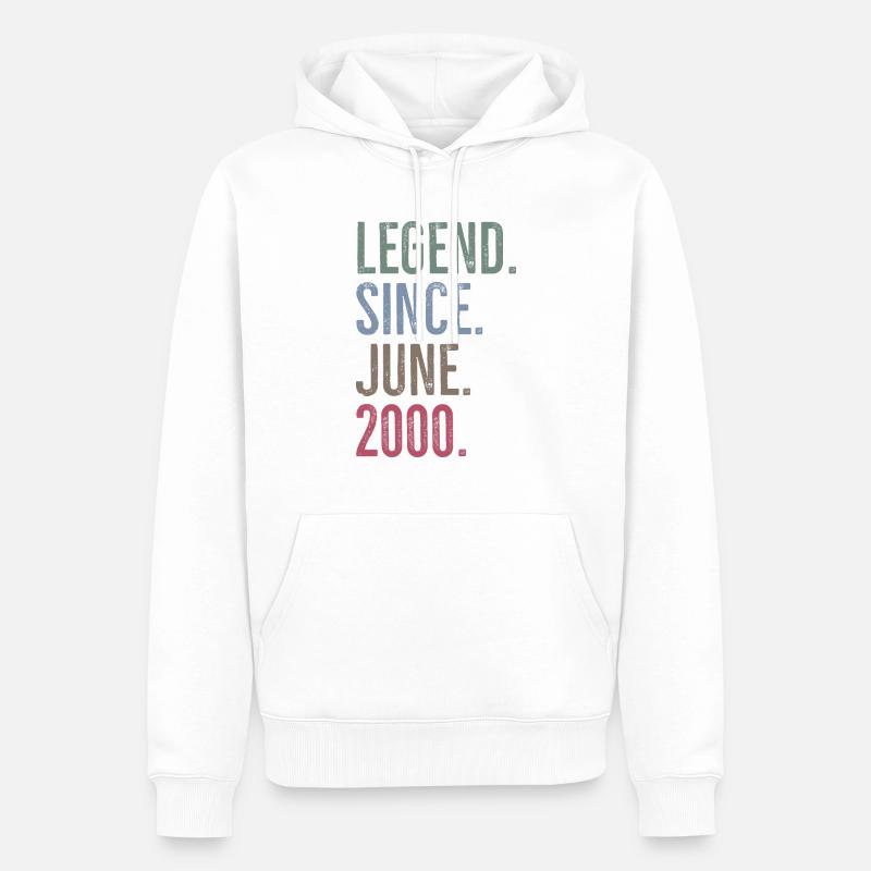 Legende seit Juni 2000 - Männer Premium Bio Hoodie - Weiß