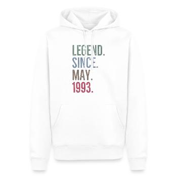Legende seit Mai 1993 - Männer Premium Bio Hoodie - Weiß - Vorne - Nico (187cm)