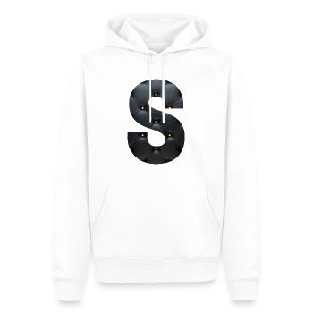 Scharze S - Männer Premium Bio Hoodie - Weiß - Vorne - Nico (187cm)