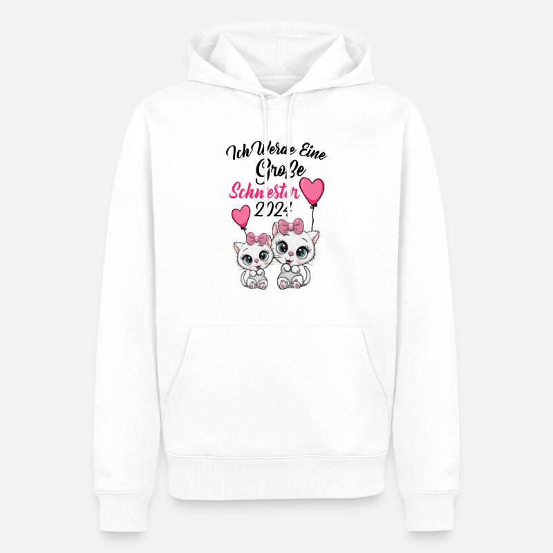 Große Schwester 2024 - Männer Premium Bio Hoodie - Weiß
