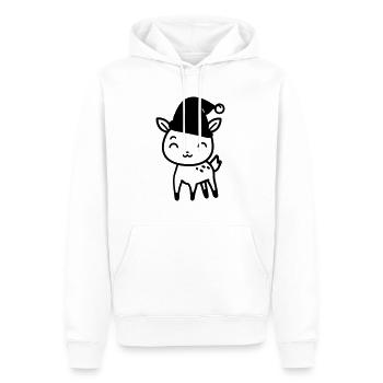 Hirsch - Männer Premium Bio Hoodie - Weiß - Vorne - Nico (187cm)