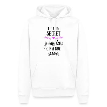 I have a secret, I'm going to be a big sister - Men’s Premium Organic Hoodie - white - Front - Nico (187cm)