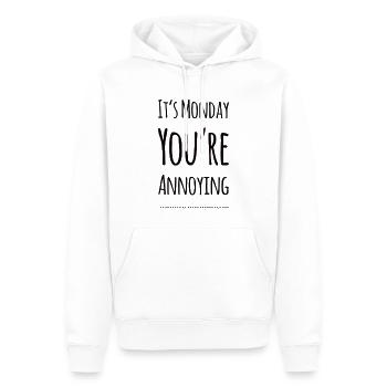 It's Monday You're Annoying - Men’s Premium Organic Hoodie - white - Front - Nico (187cm)