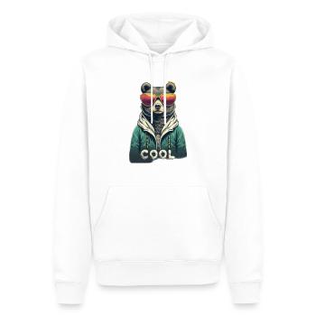 Ours cool - Sweat à capuche Premium bio Homme - blanc - Devant - Nico (187cm)