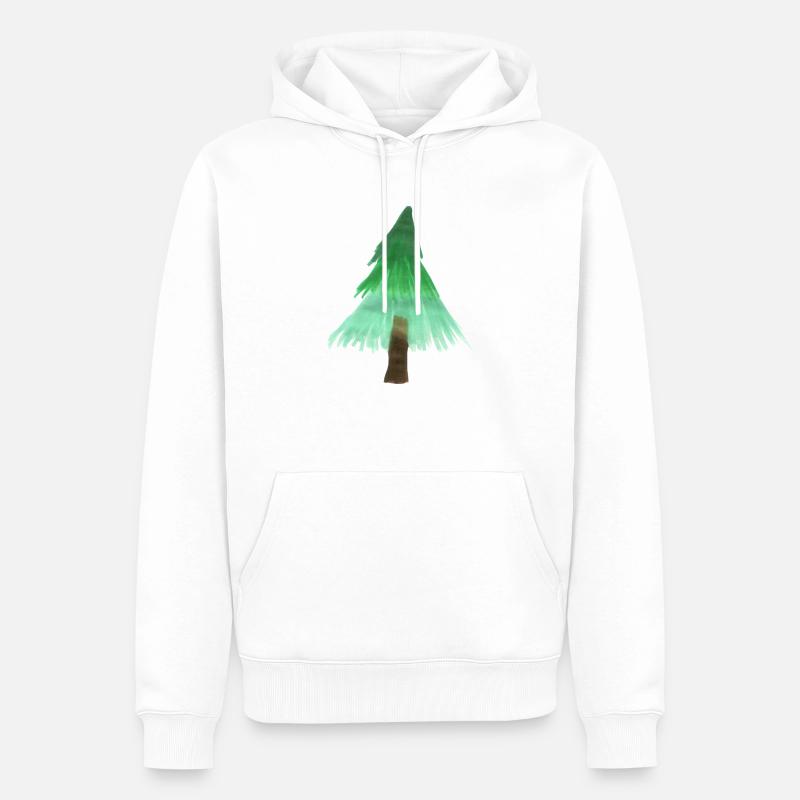 Weihnachtsbaum - Männer Premium Bio Hoodie - Weiß