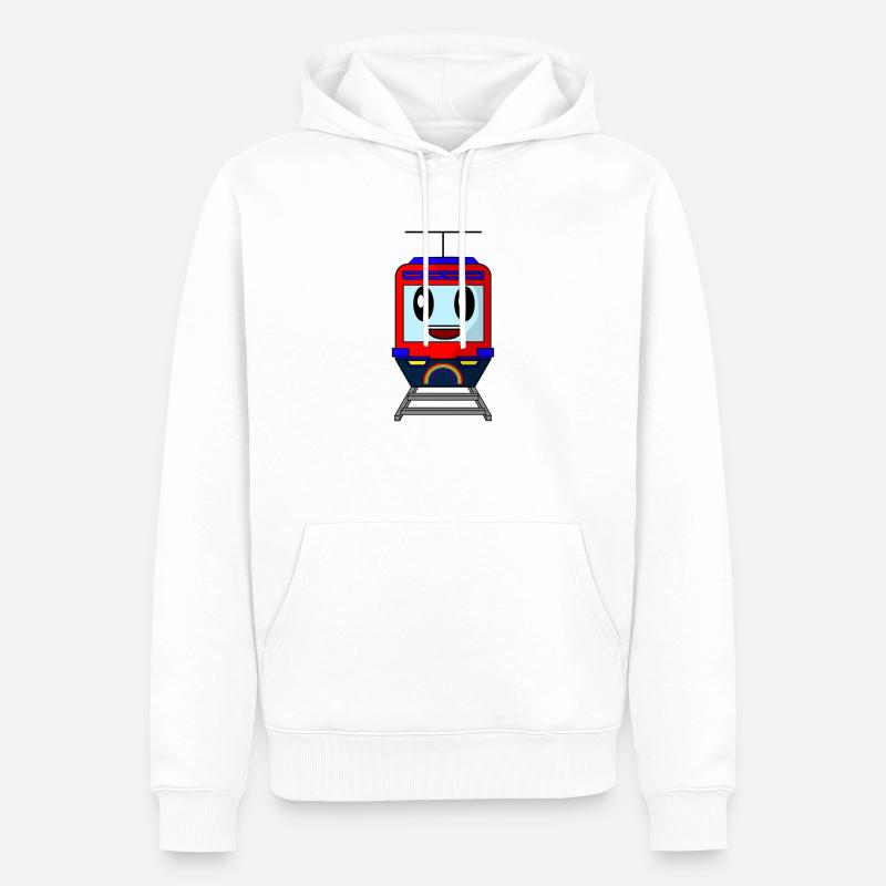 train - Sweat à capuche Premium bio Homme - blanc