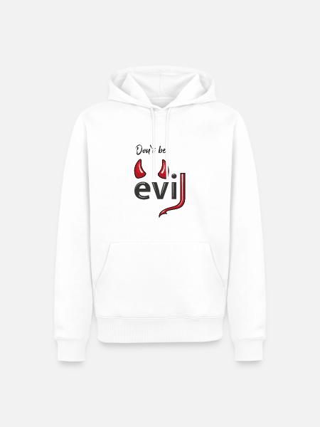 Don't be evil - Teufelshörner - Männer Premium Bio Hoodie - Weiß