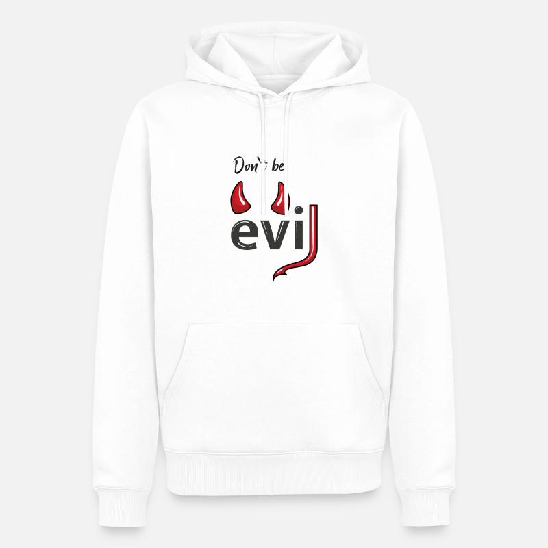 Don't be evil - Teufelshörner - Männer Premium Bio Hoodie - Weiß