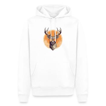 Hirsch Sonnenbrille Reh Rotwild - Männer Premium Bio Hoodie - Weiß - Vorne - Nico (187cm)