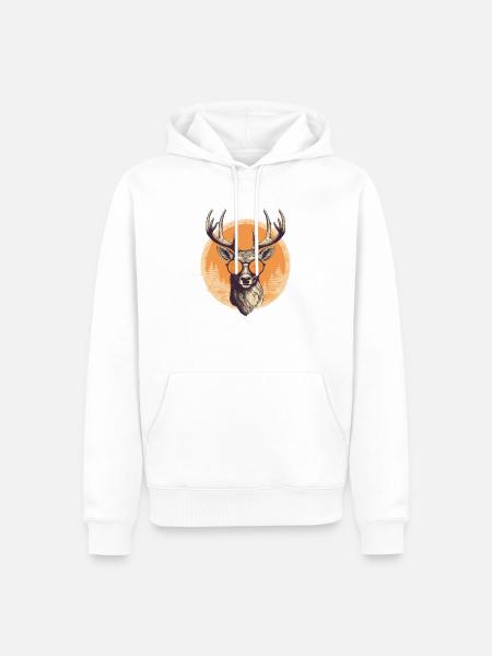 Deer Sunglasses Deer Red Deer - Men’s Premium Organic Hoodie - white