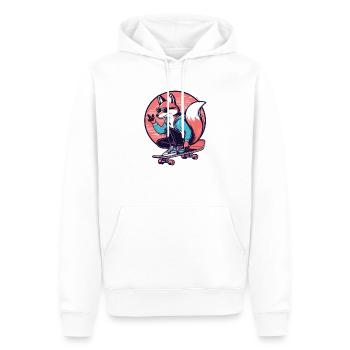 Skater-Fuchs - Männer Premium Bio Hoodie - Weiß - Vorne - Nico (187cm)