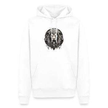 Löwenkopf - Männer Premium Bio Hoodie - Weiß - Vorne - Nico (187cm)