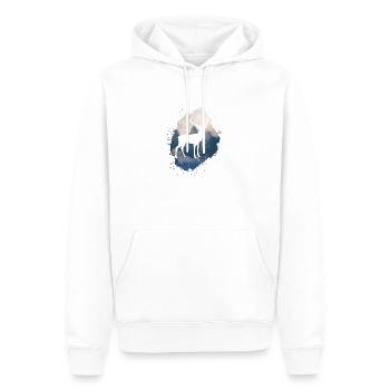 nature, nature, cerfs, arbres, montagnes, paysage, forêt - Sweat à capuche Premium bio Homme - blanc - Devant - Nico (187cm)