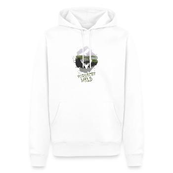 Vorsicht Wild,Hirsch, Geweih, hirschgeweih, natur - Männer Premium Bio Hoodie - Weiß - Vorne - Nico (187cm)