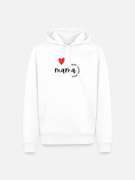 I love Mama png - Männer Premium Bio Hoodie - Weiß