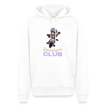 Dachshund Club Biker Dog Cadeau Wiener Dog - Sweat à capuche Premium bio Homme - blanc - Devant - Nico (187cm)