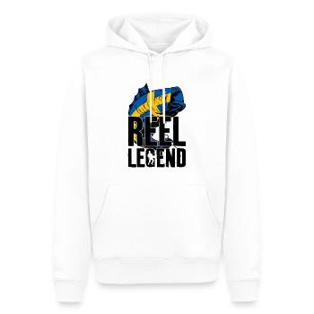 REEL LEGEND SCHWEDEN ANGELN ANGLER - Männer Premium Bio Hoodie - Weiß - Vorne - Nico (187cm)