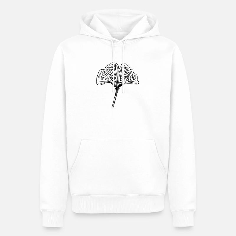 Gingko - Männer Premium Bio Hoodie - Weiß