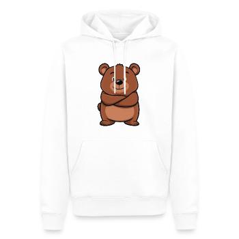 Ours Mignon - Sweat à capuche Premium bio Homme - blanc - Devant - Nico (187cm)