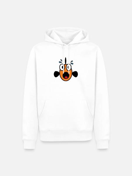 Panic Fish - Men’s Premium Organic Hoodie - white
