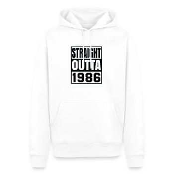 Straight Outta 1986 - Men’s Premium Organic Hoodie - white - Front - Nico (187cm)