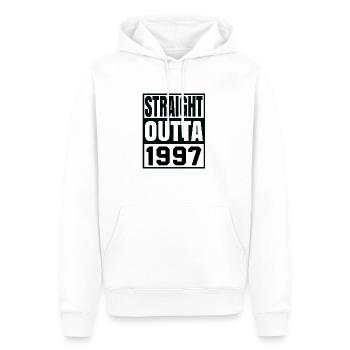 straight outta 1997 - Sweat à capuche Premium bio Homme - blanc - Devant - Nico (187cm)