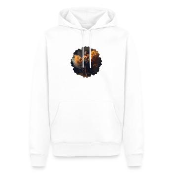 Frau mit Blumen-Design - Männer Premium Bio Hoodie - Weiß - Vorne - Nico (187cm)