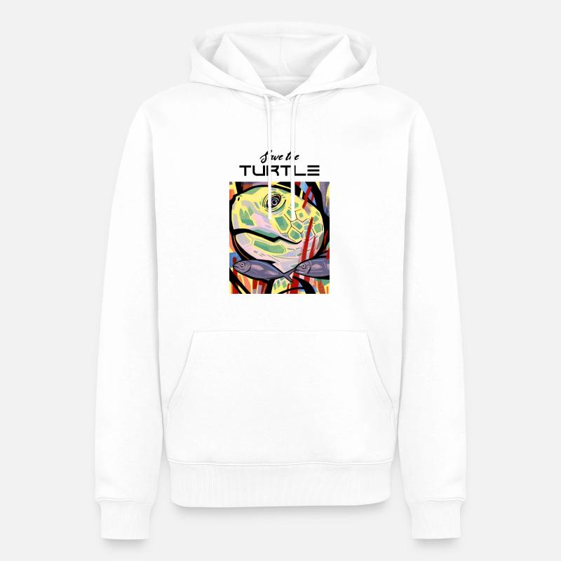 Turtle art work design - Männer Premium Bio Hoodie - Weiß