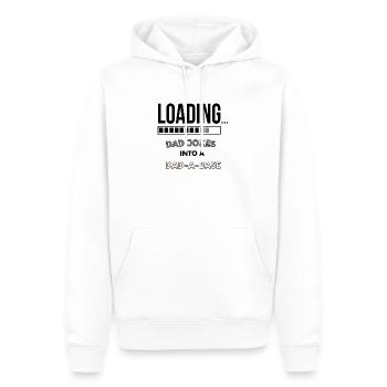 Loading Dad jokes into a dad-a-base - Männer Premium Bio Hoodie - Weiß - Vorne - Nico (187cm)