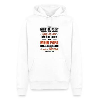 Papa Tochter Beschützter Mama lustig date Sprüche - Männer Premium Bio Hoodie - Weiß - Vorne - Nico (187cm)