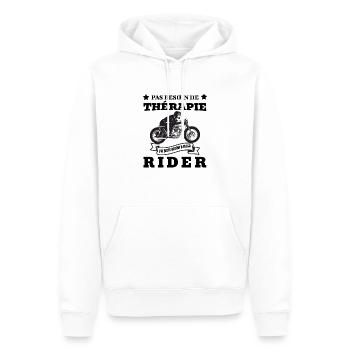 j'ai pas besoin de thérapie - Sweat à capuche Premium bio Homme - blanc - Devant - Nico (187cm)