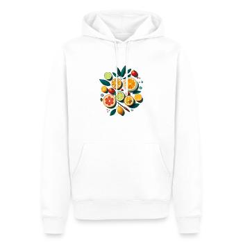 Summer fruits - beach and holiday south sun pattern - Men’s Premium Organic Hoodie - white - Front - Nico (187cm)
