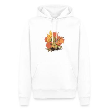 Dragon green - Men’s Premium Organic Hoodie - white - Front - Nico (187cm)