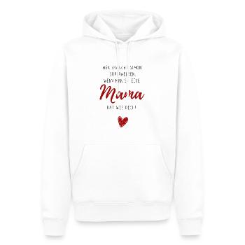 Qui a besoin de super-héros - Maman - Cadeau - Sweat à capuche Premium bio Homme - blanc - Devant - Nico (187cm)